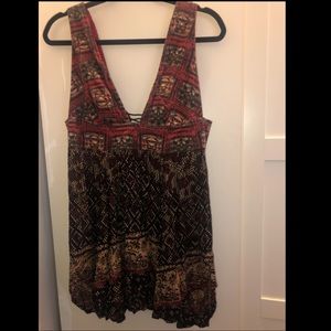 Free People Red & Black Tribal Dress